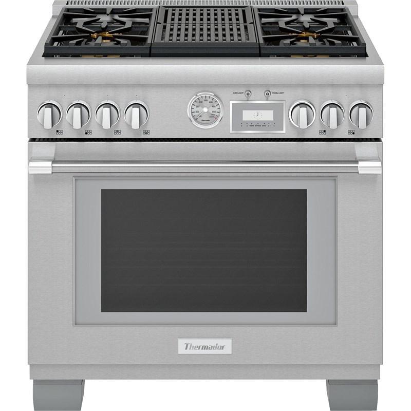 Thermador - 5.7 cu. ft Gas Range in Stainless - PRG364WLG