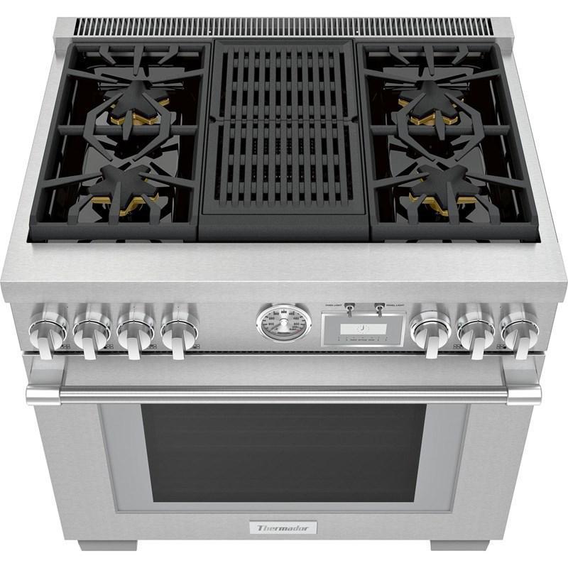 Thermador - 5.7 cu. ft Gas Range in Stainless - PRG364WLG