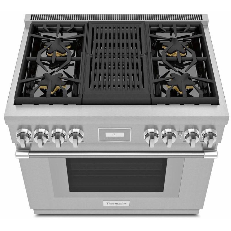 Thermador - 5.1 cu. ft Gas Range in Stainless - PRG364WLH