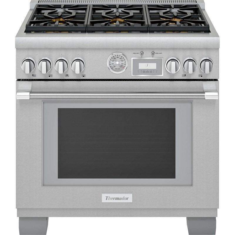 Thermador - 5.7 cu. ft Gas Range in Stainless - PRG366WG