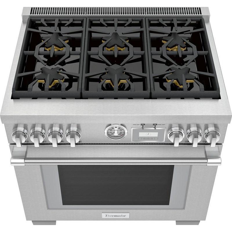 Thermador - 5.7 cu. ft Gas Range in Stainless - PRG366WG