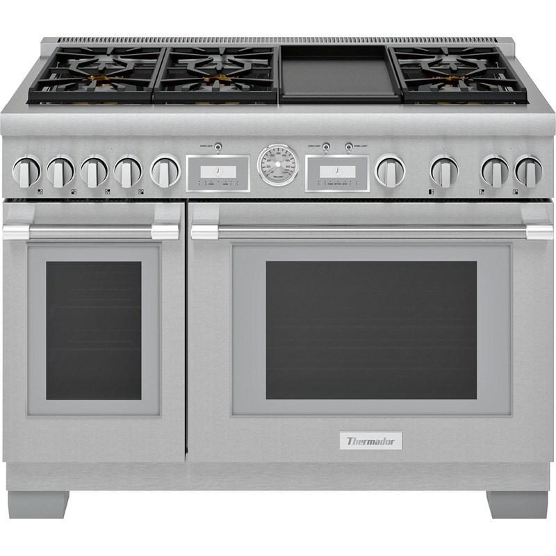 Thermador - 8.2 cu. ft Gas Range in Stainless - PRG486WDG