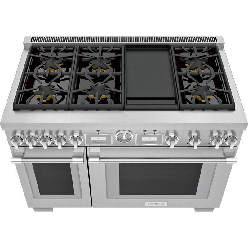 Thermador - 8.2 cu. ft Gas Range in Stainless - PRG486WDG