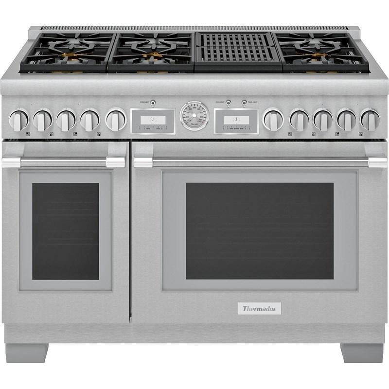 Thermador - 8.2 cu. ft Gas Range in Stainless - PRG486WLG