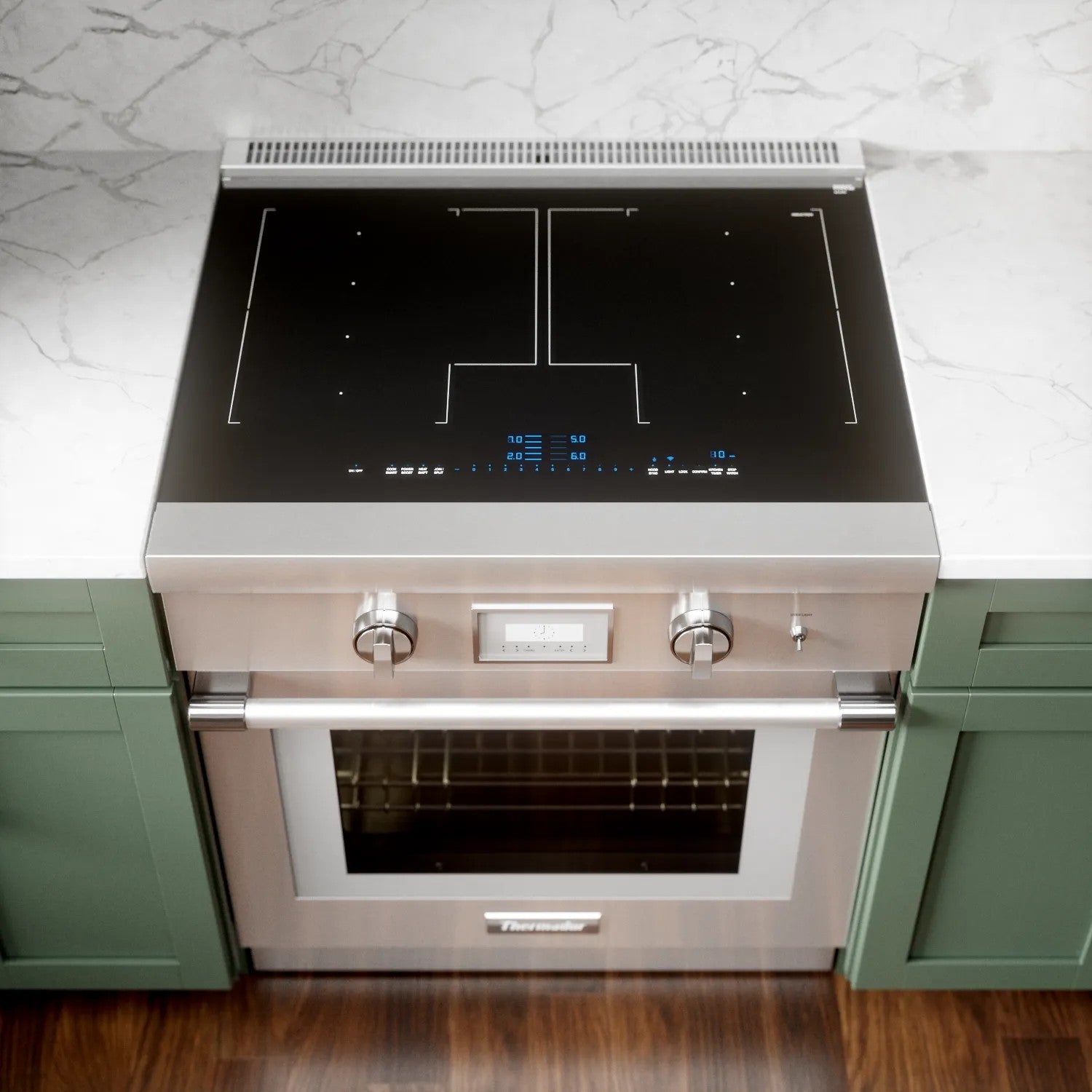 Thermador - 4.4 cu. ft Induction Range in Stainless - PRI30LBHC