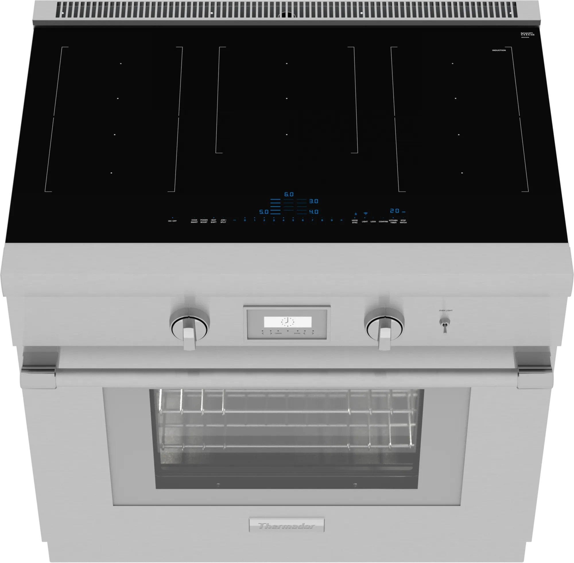 Thermador - 4.9 cu. ft Induction Range in Stainless - PRI36LBHC