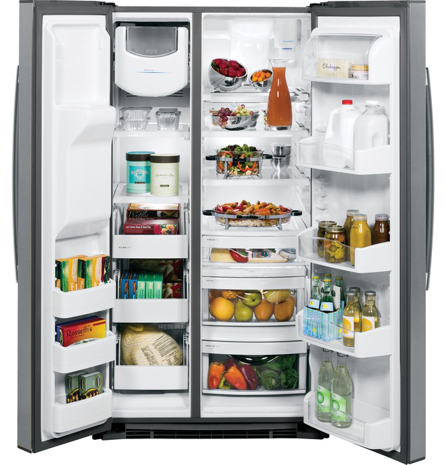GE Profile - 35.75 Inch 25.3 cu. ft Side by Side Refrigerator in Stainless - PSE25KSHSS