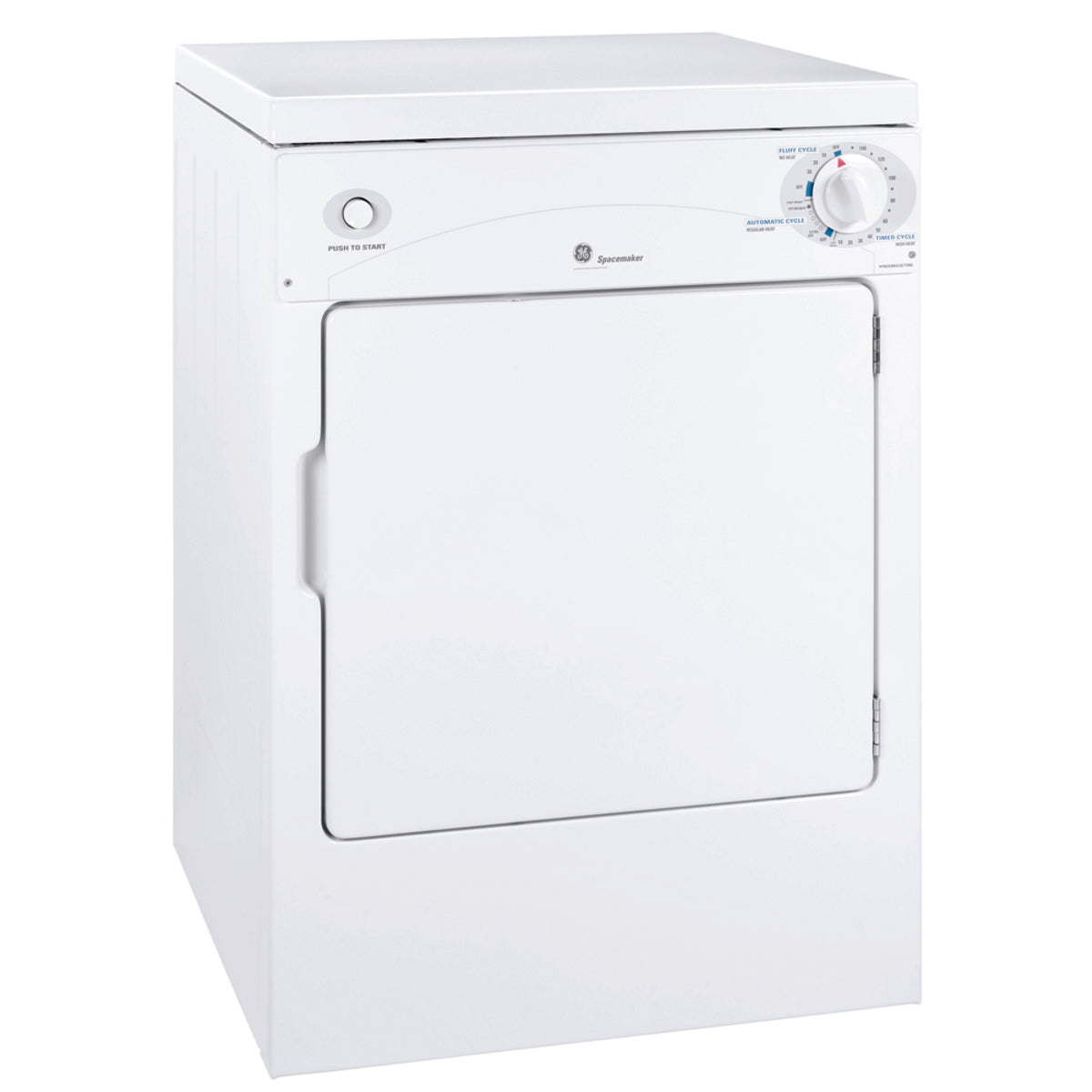 GE - 3.6 cu. Ft Electric Dryer in White - PSKP333EBWW