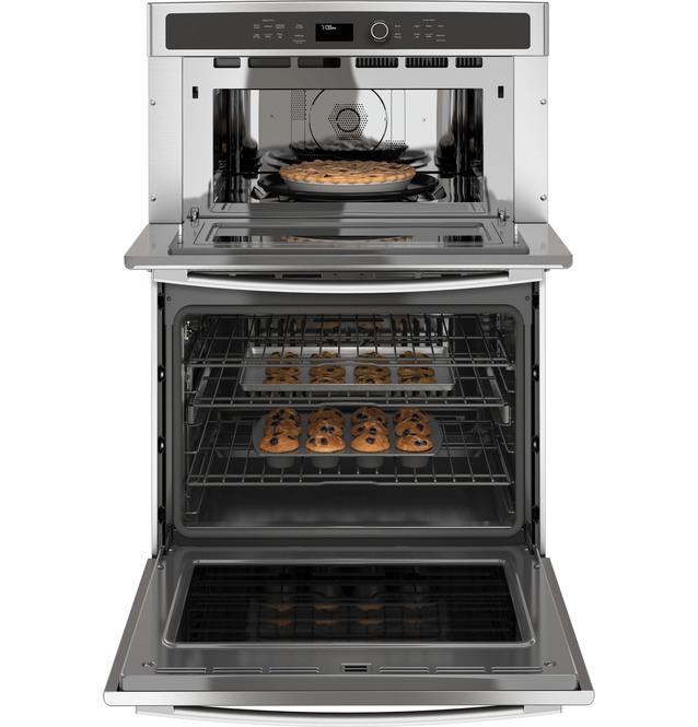 GE Profile - 6.7 cu. ft Combination Wall Oven in Stainless - PT7800SHSS
