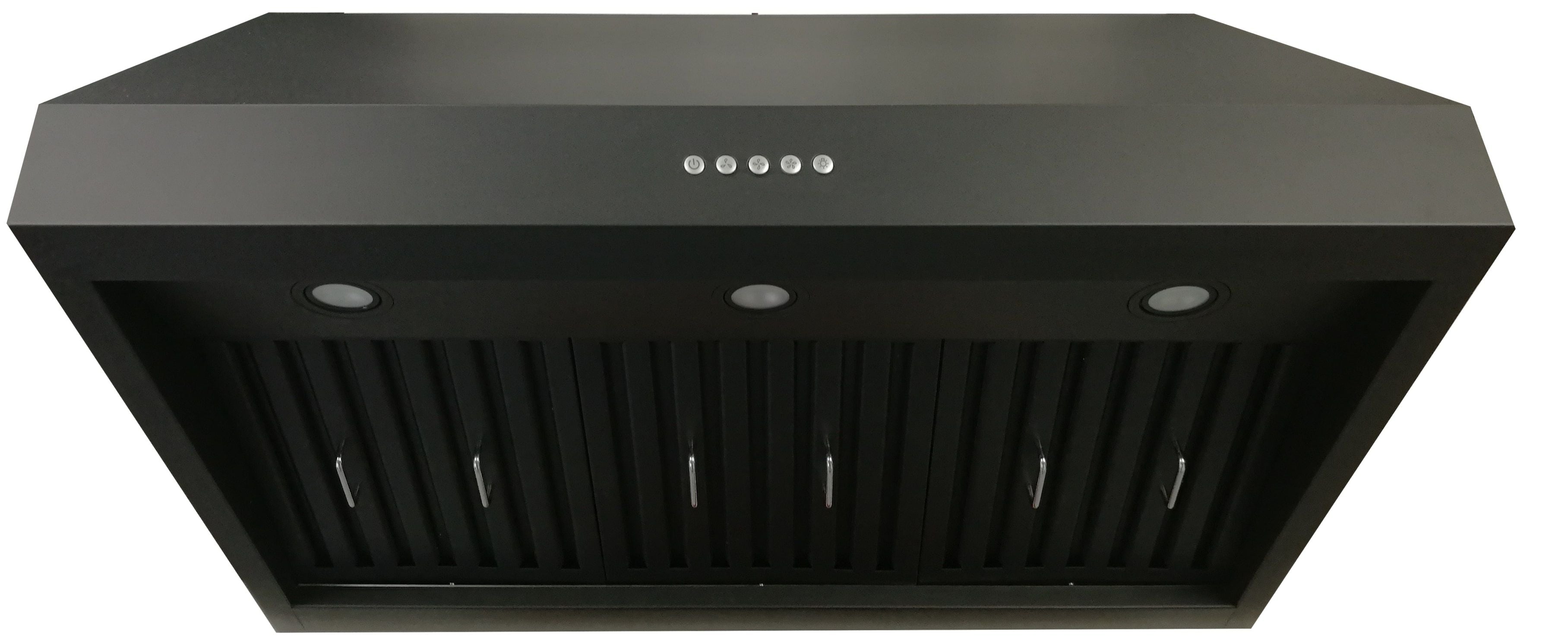 Cyclone - 35.75 Inch 880 CFM Under Cabinet Range Vent in Black - PTB8836MB