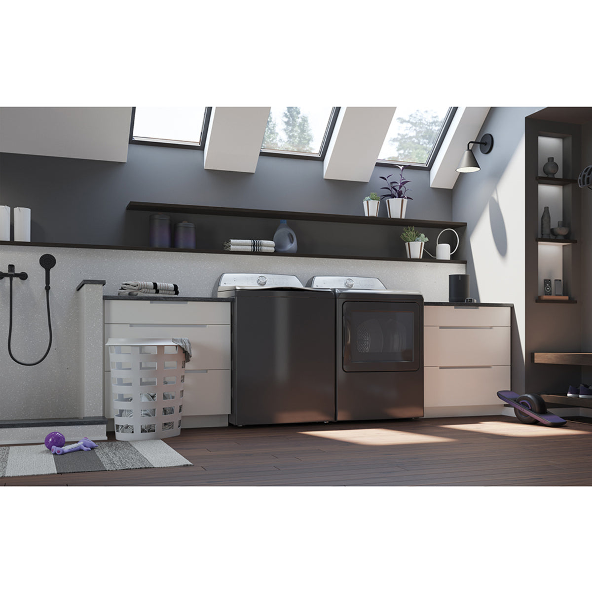 GE Profile - 7.4 cu. Ft Electric Dryer in Grey - PTD60EBMRDG