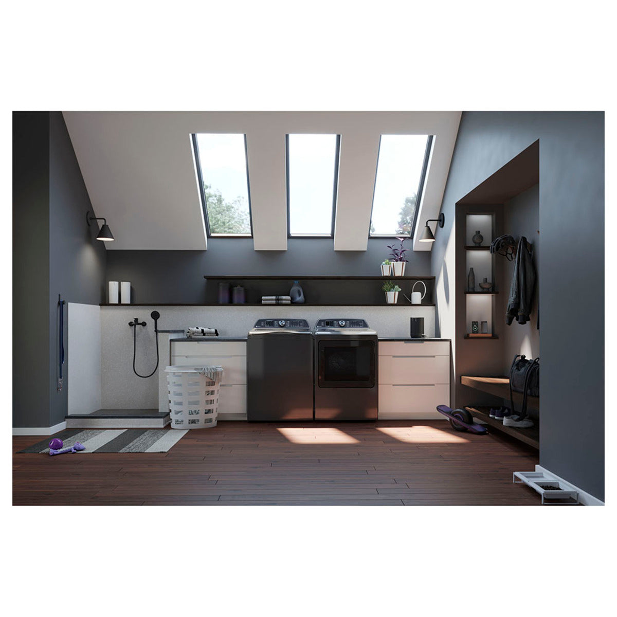 GE Profile - 6.2 cu. Ft Top Load Washer in Grey - PTW700BPTDG