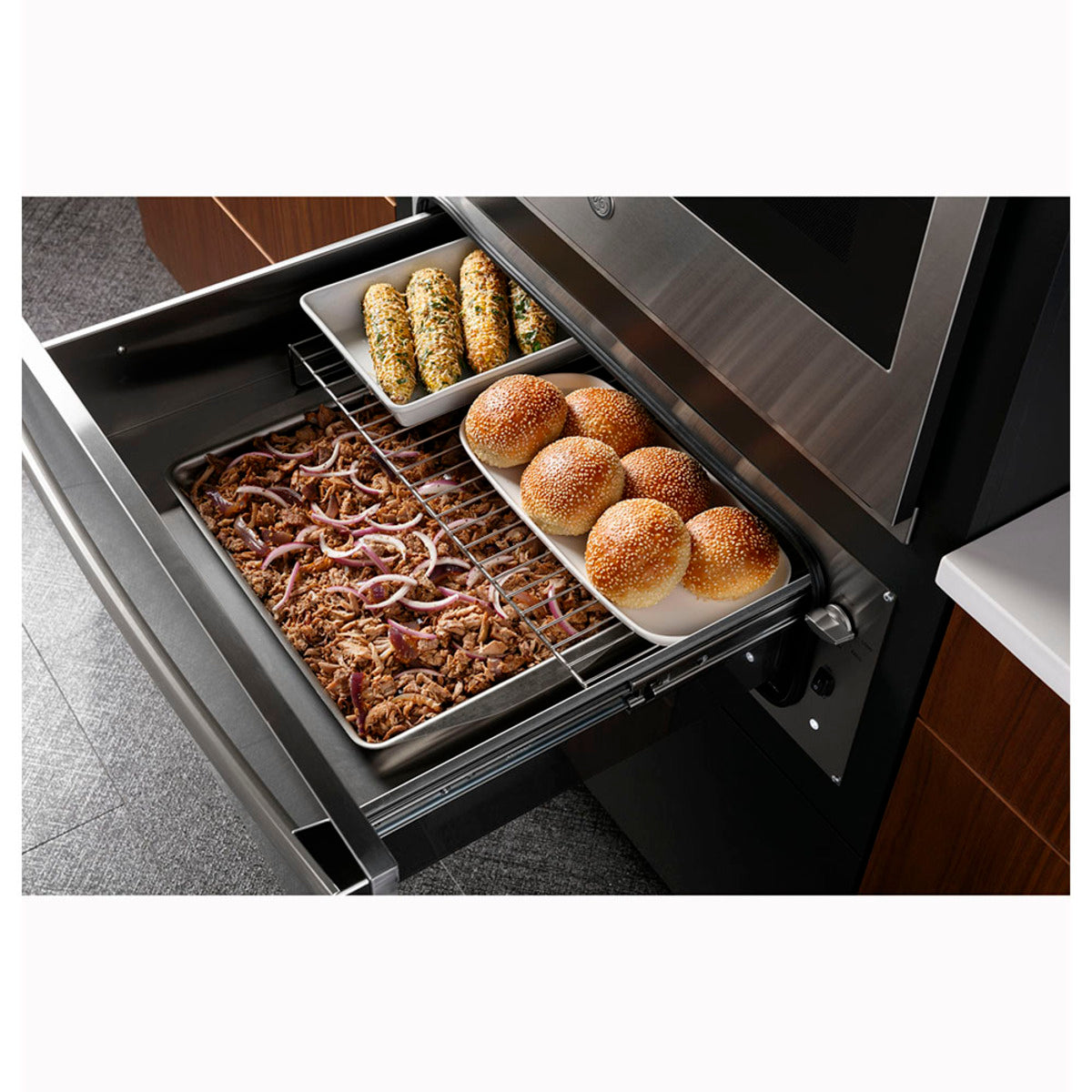 GE Profile - 1.9 cu. ft Warming Drawer in Stainless - PTW9000SPSS