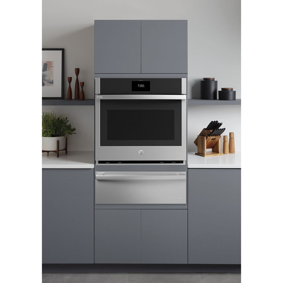 GE Profile - 1.9 cu. ft Warming Drawer in Stainless - PTW9000SPSS