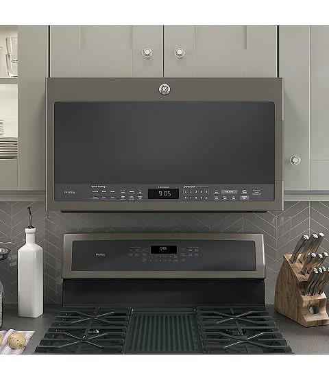 GE Profile - 2.1 cu. Ft Over the range Microwave in Grey - PVM2188SLJC