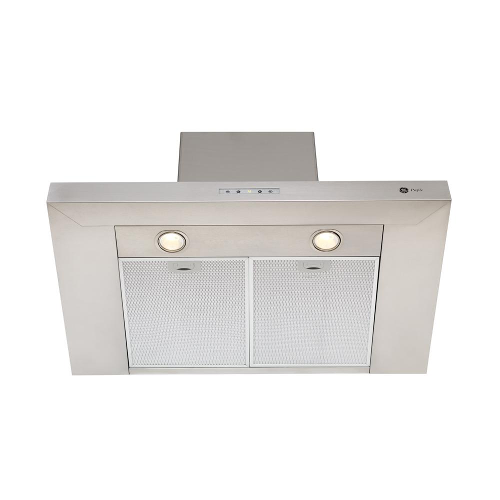 GE Profile - 33.07 Inch 600 CFM Wall Mount and Chimney Range Vent in Stainless - PVWT930SSV