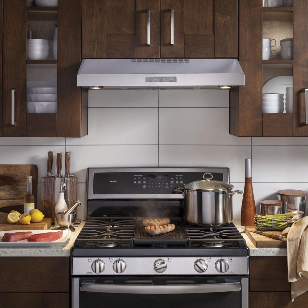 GE Profile - 29.87 Inch 390 CFM Under Cabinet Range Vent in Stainless - PVX7300SJSSC