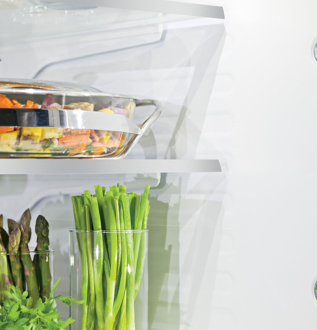 GE Profile - 35.75 Inch 23.1 cu. ft French Door Refrigerator in Stainless - PWE23KSKSS