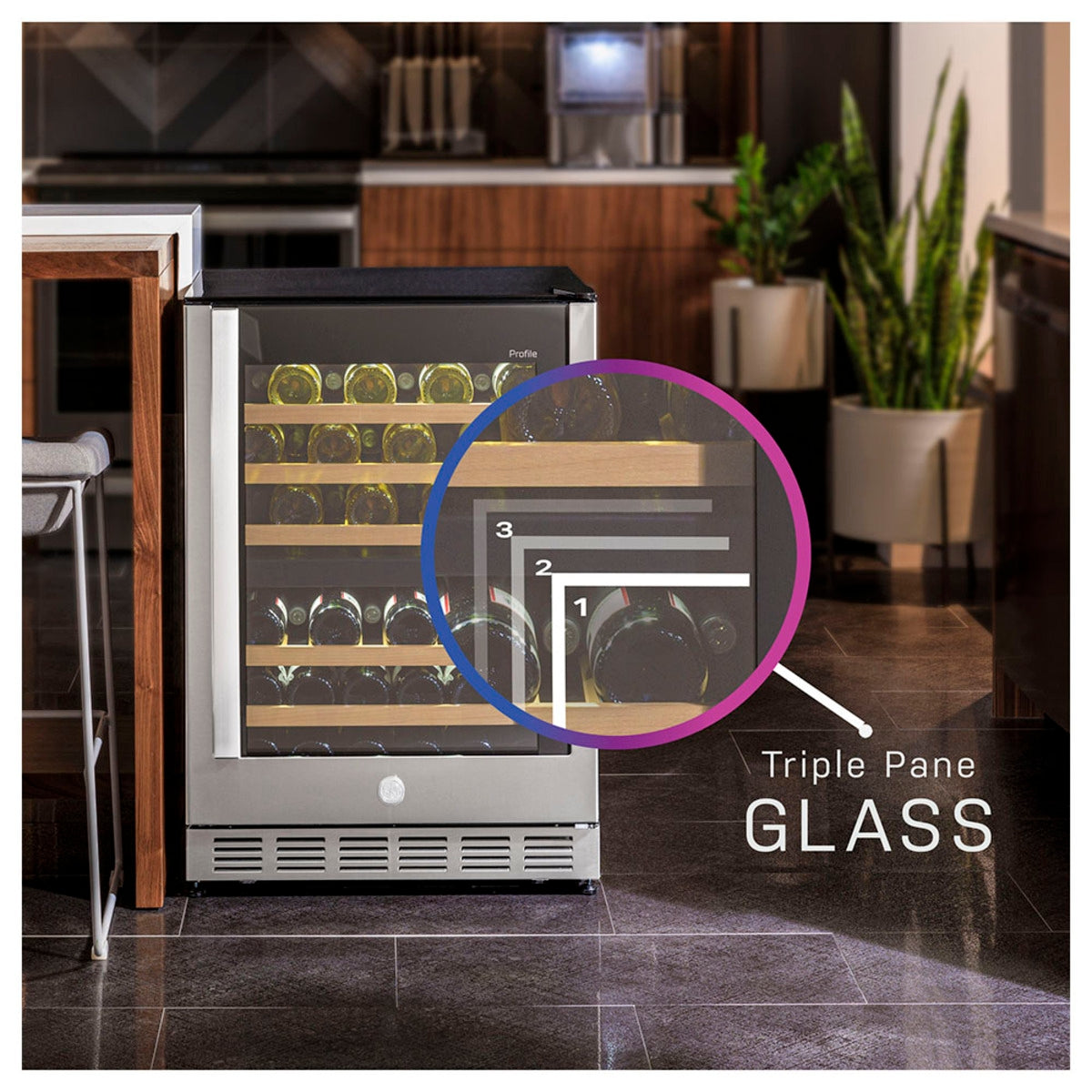 GE Profile - 23.5 Inch 4.8 cu. ft Wine Fridge Refrigerator in Stainless - PWS06DSPSS