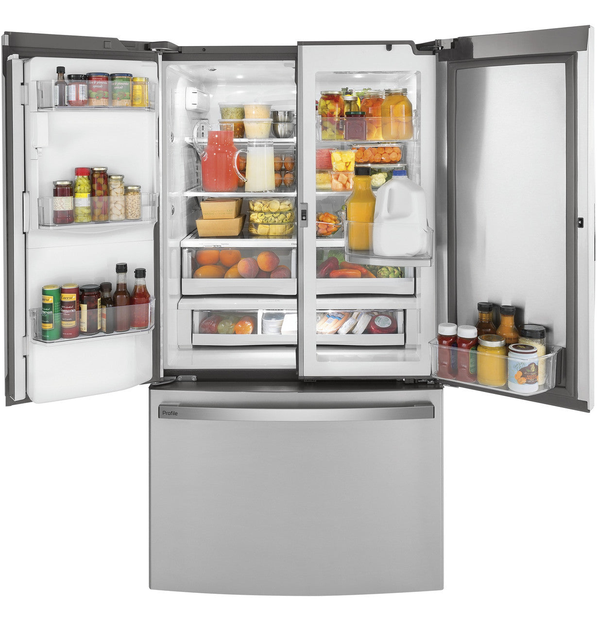 GE Profile - 35.8 Inch 22.1 cu. ft French Door Refrigerator in Stainless - PYD22KYNFS