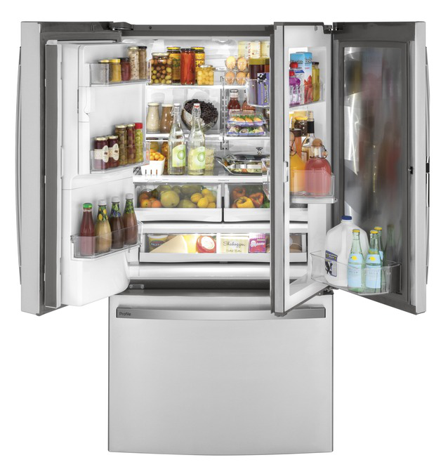 GE Profile - 35.8 Inch 22.1 cu. ft French Door Refrigerator in Stainless - PYD22KYNFS