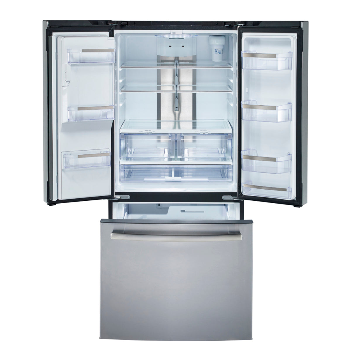 GE Profile - 32.75 Inch 17.5 cu. ft French Door Refrigerator in Stainless - PYE18HYRKFS