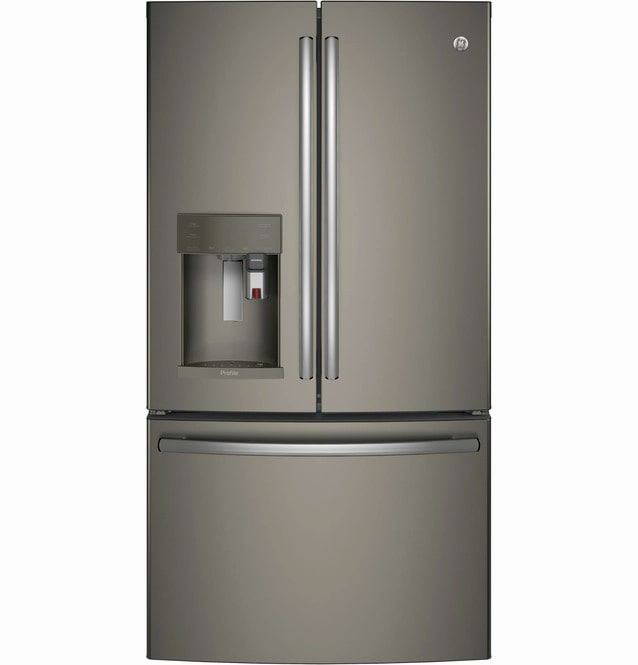 GE Profile - 35.75 Inch 22.2 cu. ft French Door Refrigerator in Grey - PYE22PMKES