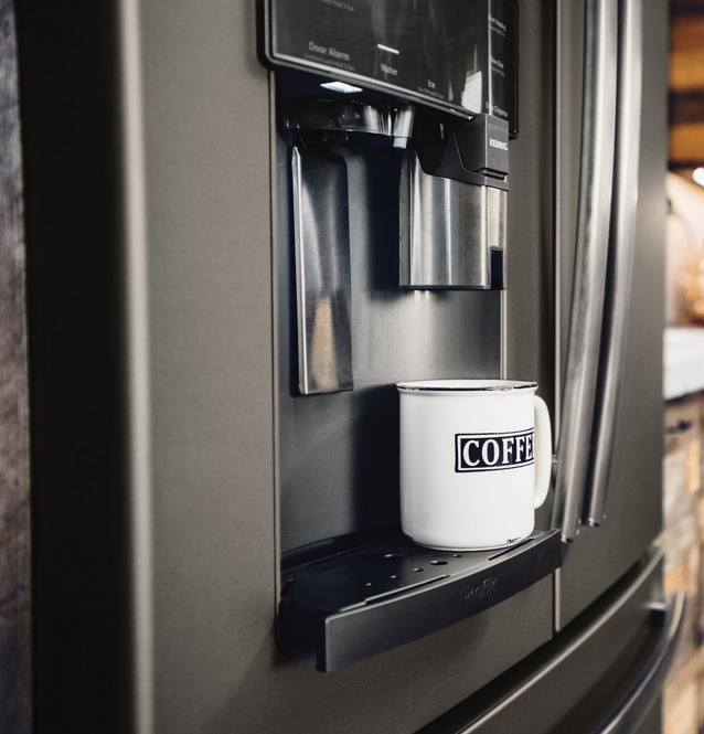 GE Profile - 35.75 Inch 22.2 cu. ft French Door Refrigerator in Grey - PYE22PMKES