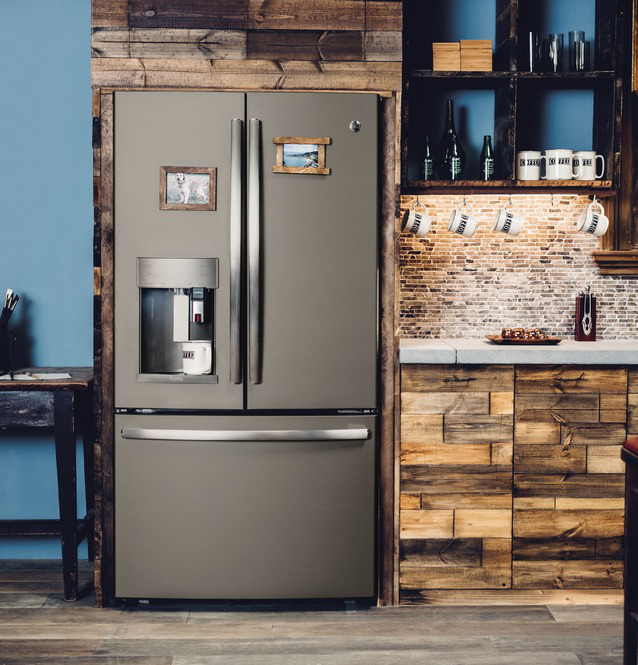 GE Profile - 35.75 Inch 22.2 cu. ft French Door Refrigerator in Grey - PYE22PMKES