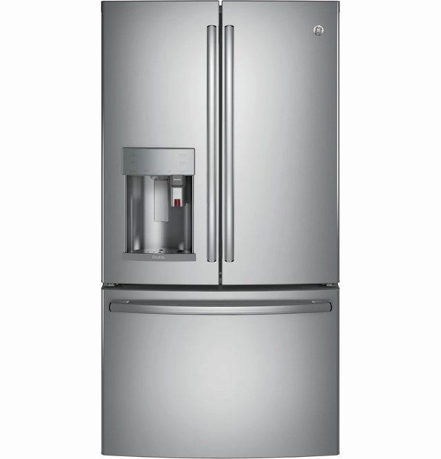 GE Profile - 35.75 Inch 22.1 cu. ft French Door Refrigerator in Stainless - PYE22PSKSS