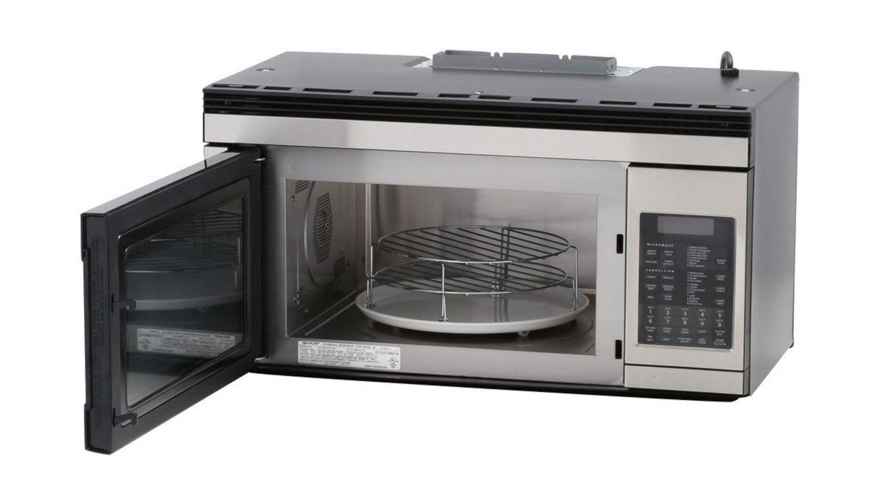 Sharp - 1.1 cu. Ft Over the range Microwave in Stainless - R1874TY