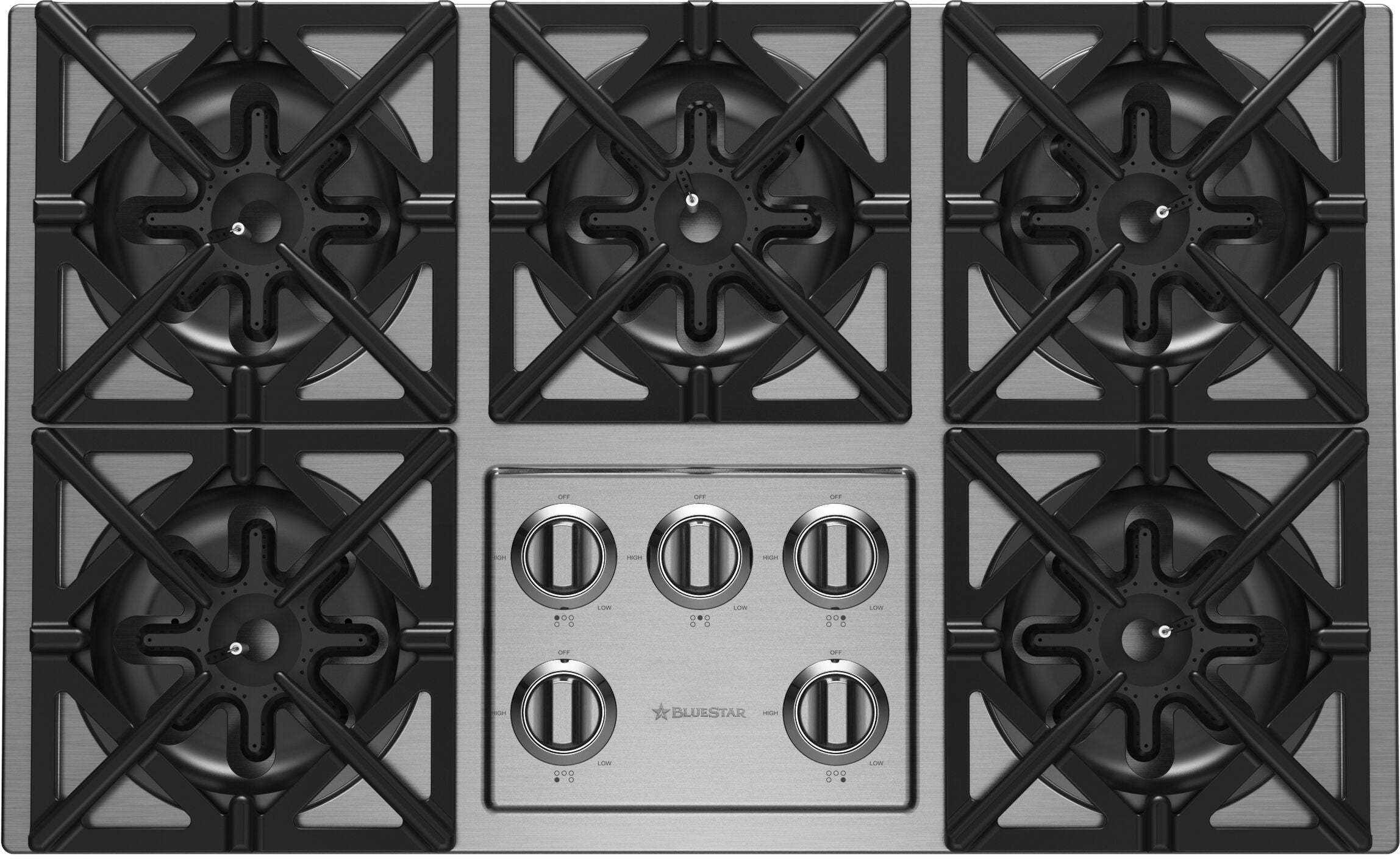 BlueStar - 36 inch wide Gas Cooktop in Stainless - RBCT365BSSV2NG