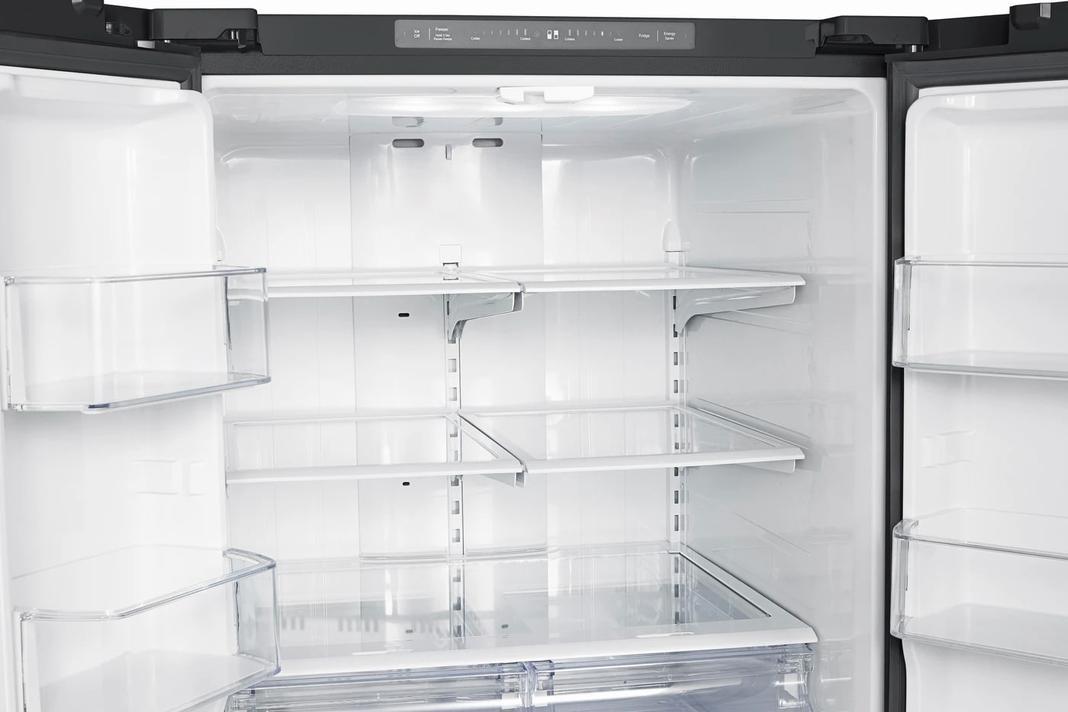 Samsung - 29.75 Inch 21.8 cu. ft French Door Refrigerator in Black Stainless - RF220NFTASG