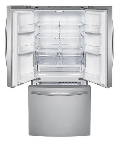 Samsung - 29.8 Inch 21.8 cu. ft French Door Refrigerator in Stainless - RF220NFTASR