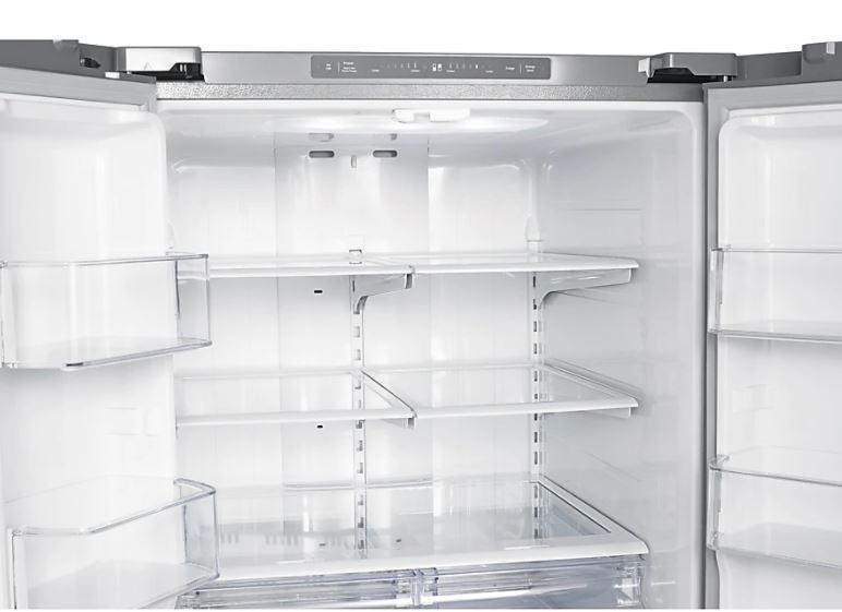 Samsung - 29.8 Inch 21.8 cu. ft French Door Refrigerator in Stainless - RF220NFTASR