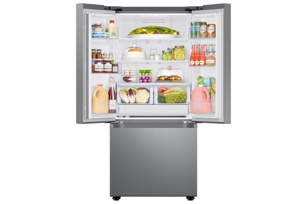 Samsung - 29.8 Inch 22 cu. ft French Door Refrigerator in Stainless - RF22A4221SR
