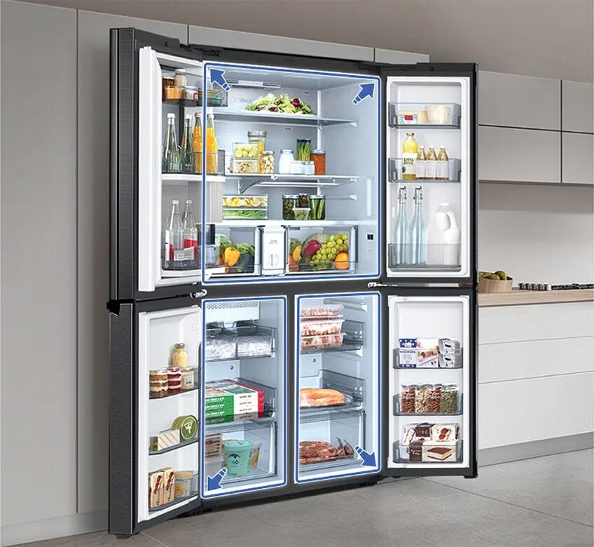 Samsung - 35.875 Inch 22.5 cu. ft 4-Door Flex Refrigerator in Stainless - RF23A9771SR