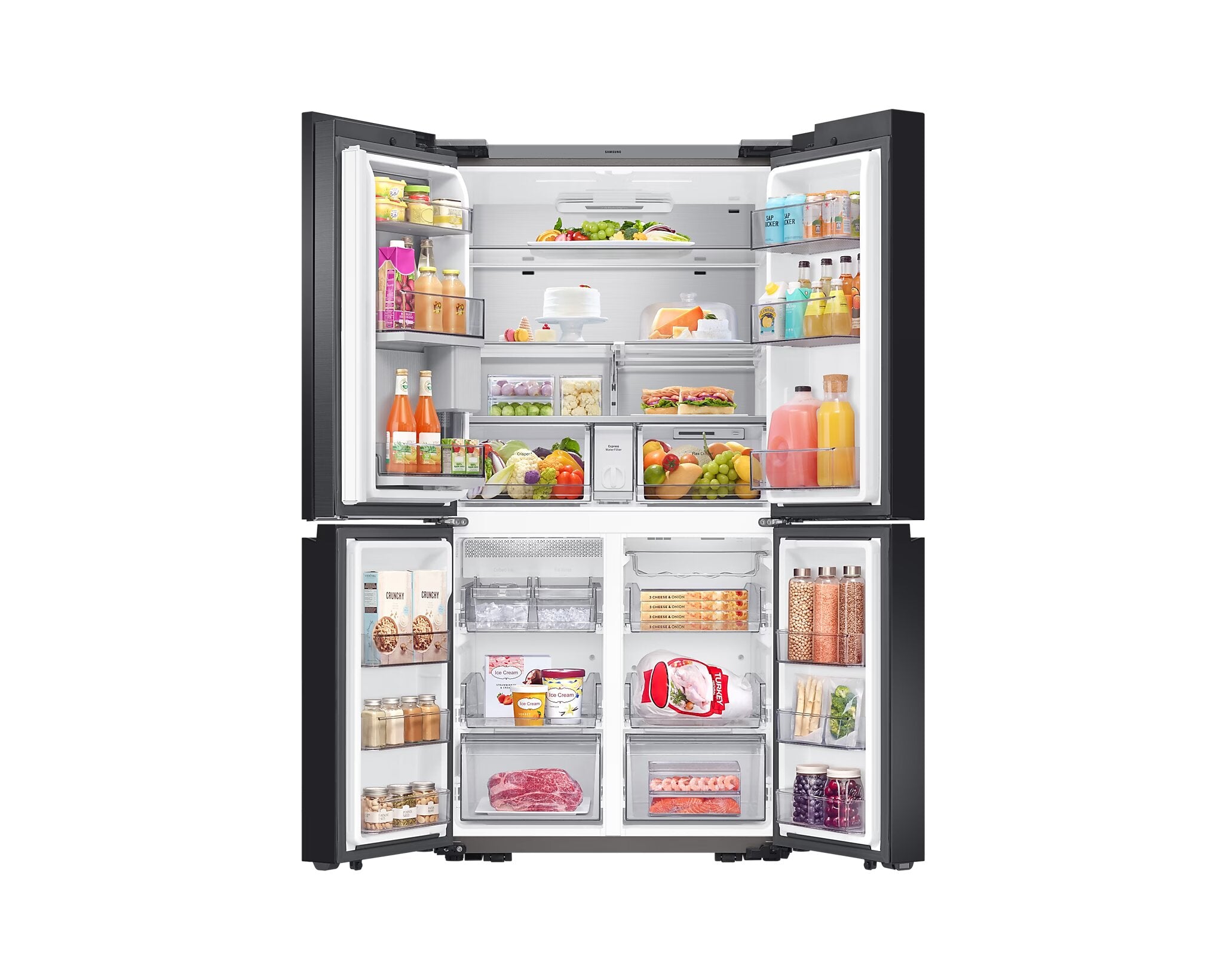 Samsung - 36 Inch 22.5 cu. ft French Door Refrigerator in Black Stainless - RF23CB99008MAC