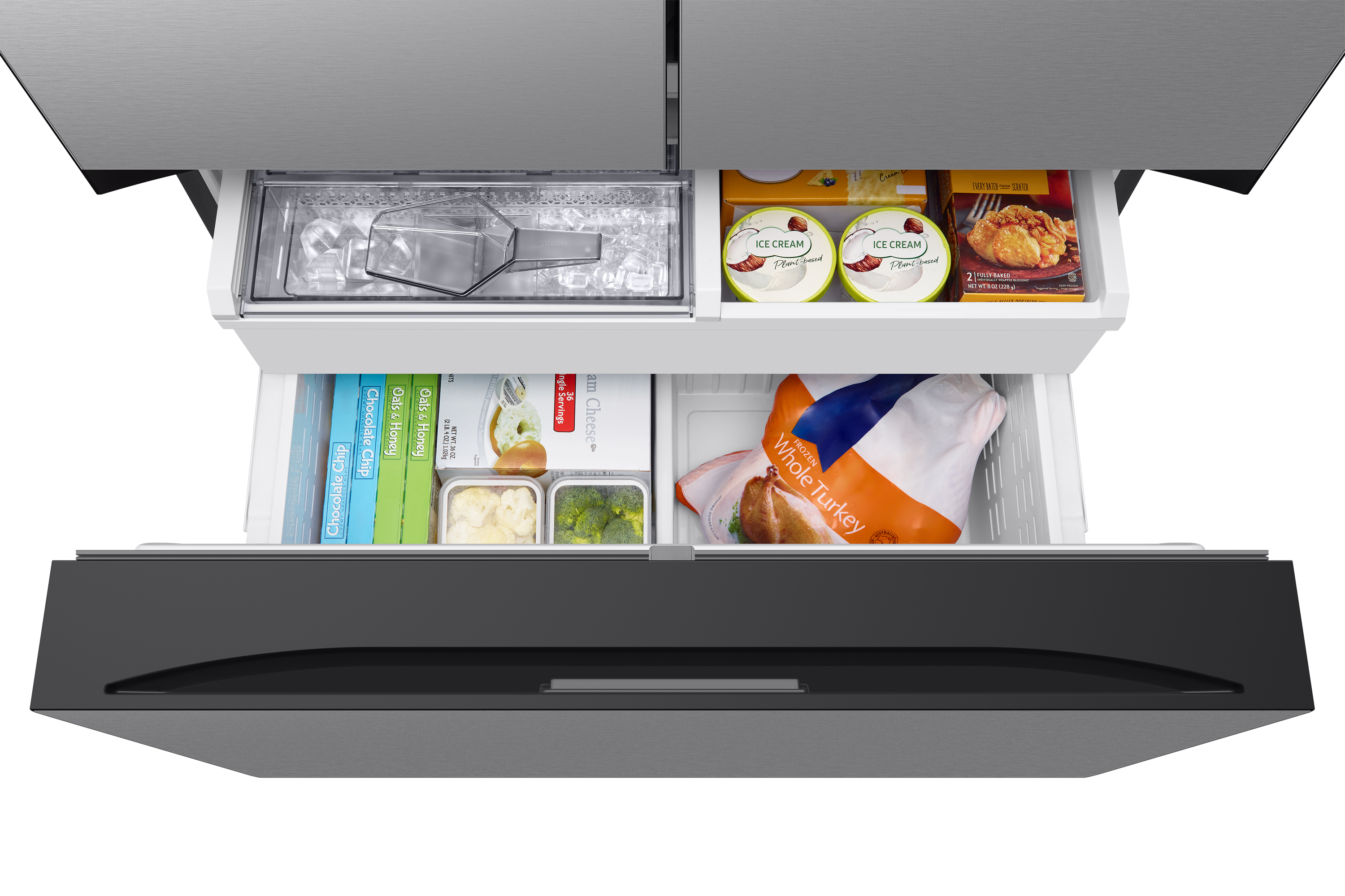 Samsung - Bespoke 35.75 Inch 23.9 cu. ft French Door Refrigerator in Stainless - RF24BB6200QLAA