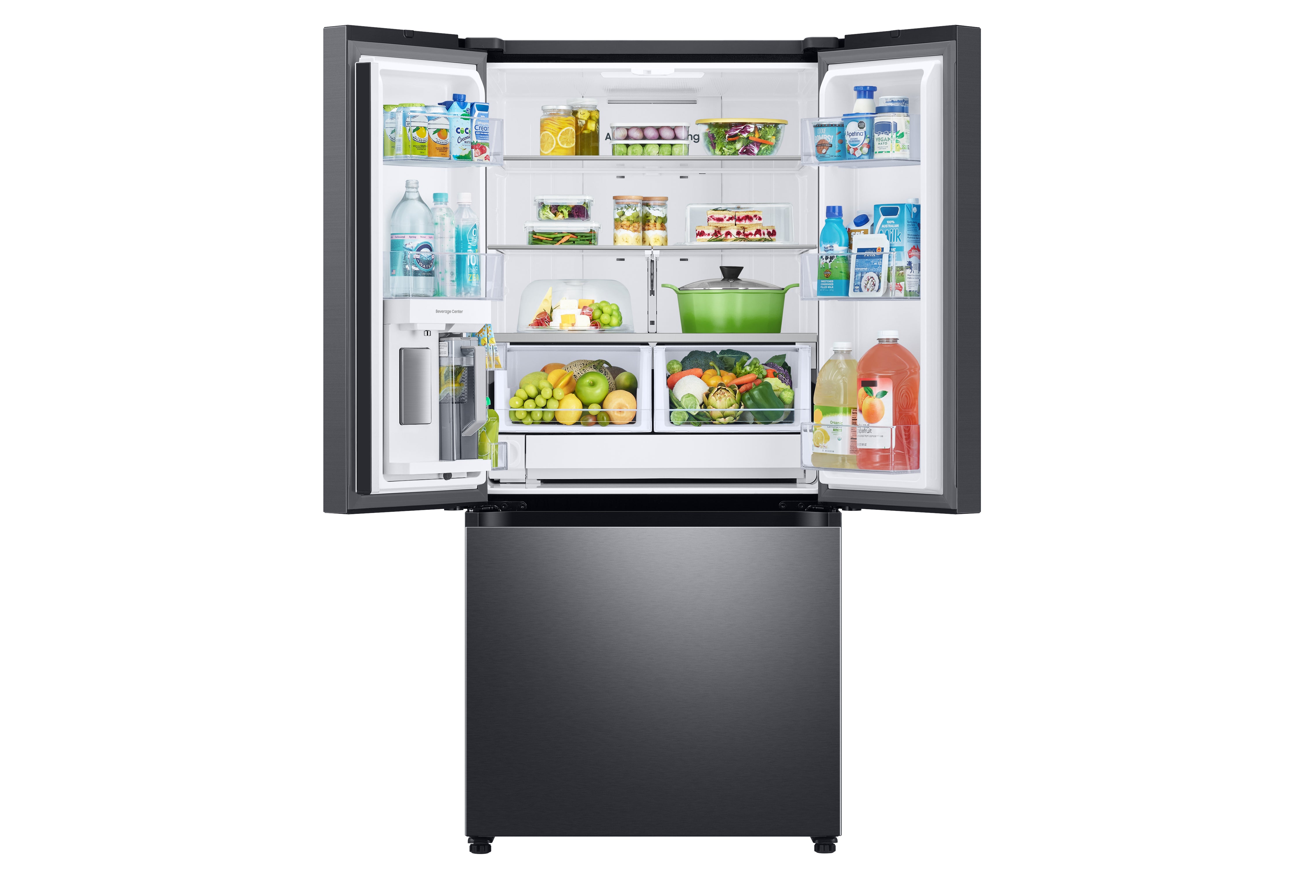 Samsung - 32.1875 Inch 24.5 cu. ft French Door Refrigerator in Black Stainless - RF25C5551SG