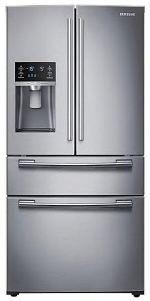 Samsung - 32.75 Inch 24.7 cu. ft French Door Refrigerator in Stainless - RF25HMEDBSR