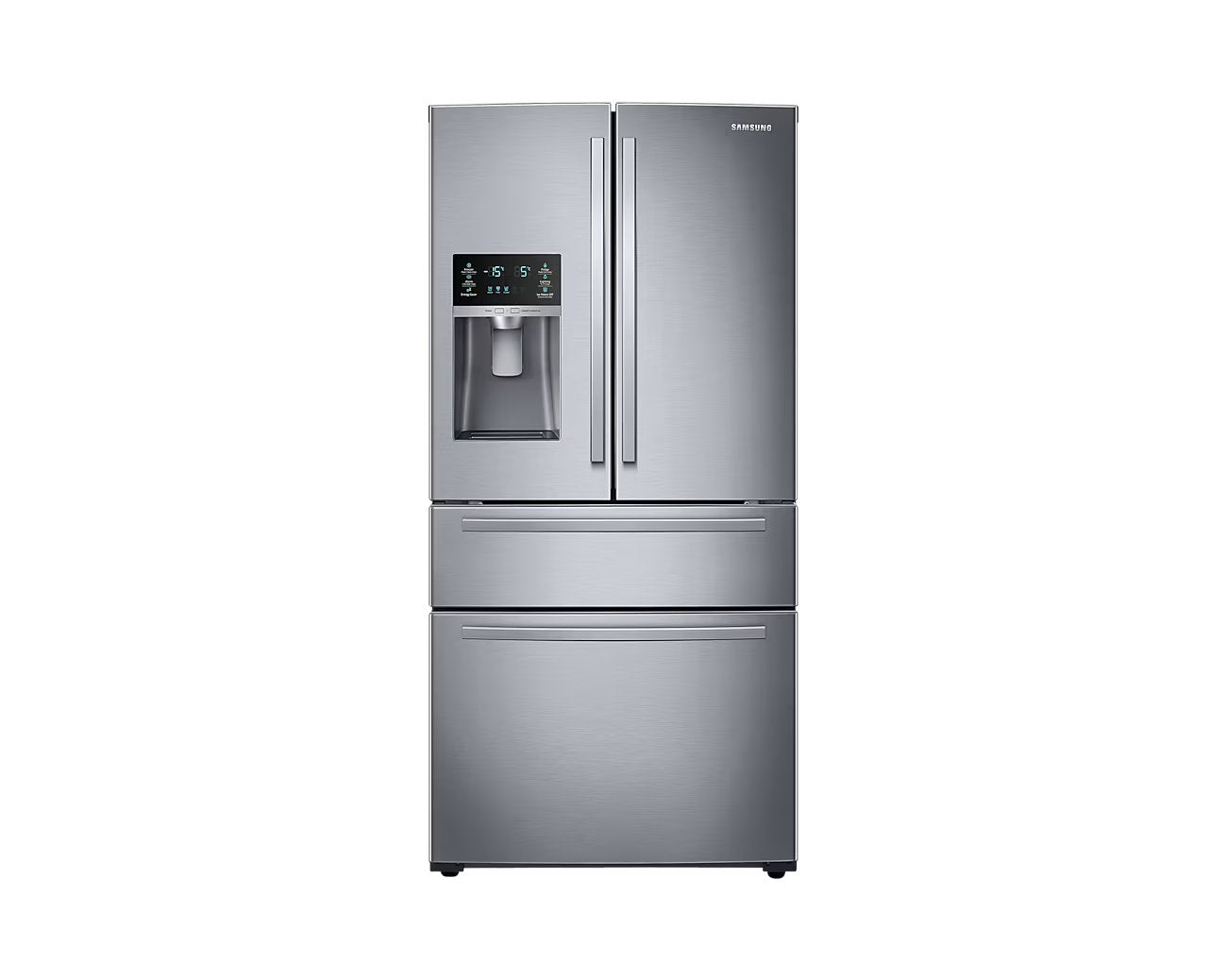 Samsung - 32.75 Inch 24.7 cu. ft 4-Door French Door Refrigerator in Stainless - RF25HMIDBSR