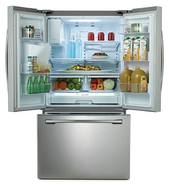 Samsung - 35.75 Inch 24.6 cu. ft French Door Refrigerator in Stainless - RF263BEAESR