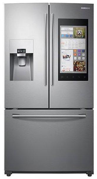 Samsung - 35.75 Inch 24.2 cu. ft French Door Refrigerator in Stainless - RF265BEAESR