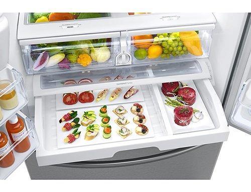 Samsung - 35.75 Inch 24.2 cu. ft French Door Refrigerator in Stainless - RF265BEAESR