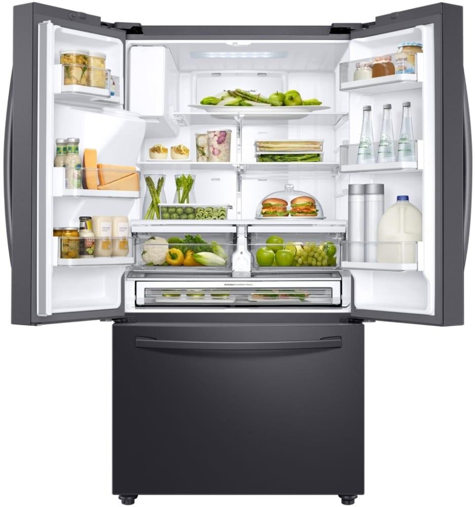Samsung - 35.8 Inch 28 cu. ft French Door Refrigerator in Black Stainless - RF28R6201SG