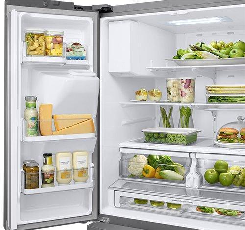 Samsung - 35.75 Inch 28 cu. ft French Door Refrigerator in Stainless - RF28R6201SR