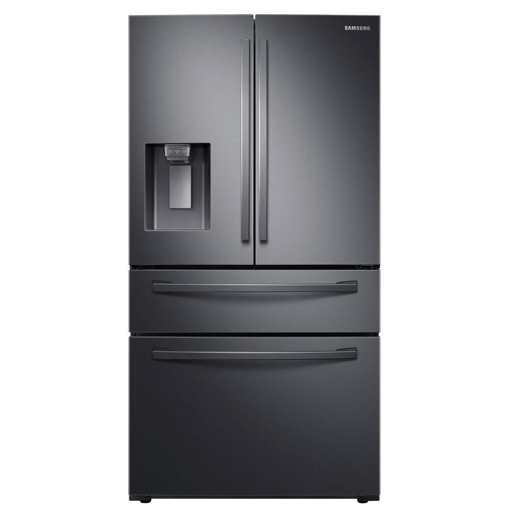 Samsung - 35.75 Inch 28 cu. ft French Door Refrigerator in Black Stainless - RF28R7201SG