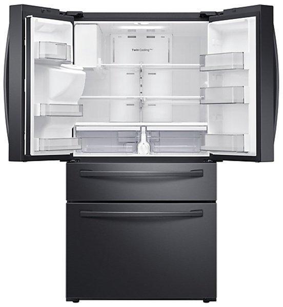 Samsung - 35.75 Inch 28 cu. ft French Door Refrigerator in Black Stainless - RF28R7201SG