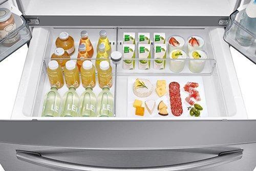 Samsung - 35.75 Inch 28 cu. ft French Door Refrigerator in Stainless - RF28R7201SR